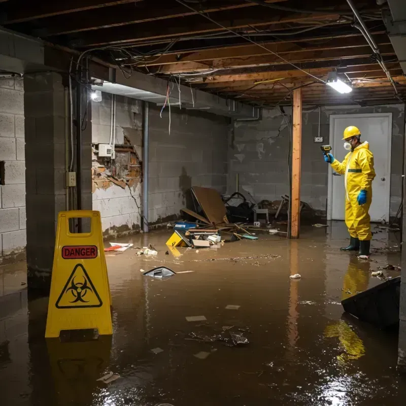 Flooded Basement Electrical Hazard in Corunna, MI Property