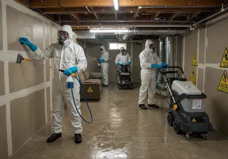 Basement Moisture Removal and Structural Drying process in Corunna, MI